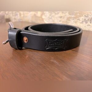 Genuine Full Grain Black Leather Orox belt. Size 32, hand made in Portland,OR.